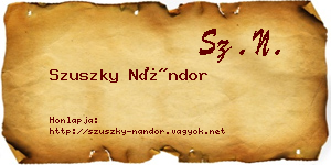 Szuszky Nándor névjegykártya