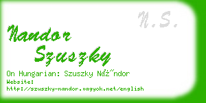 nandor szuszky business card